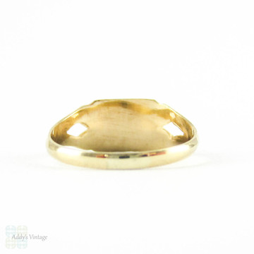 Antique Baby Signet Ring by Ostby Barton, 10k Yellow Gold "H" Childs Signet Ring Circa 1900s.