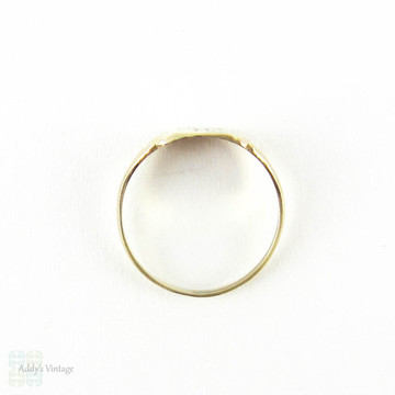Antique Baby Signet Ring by Ostby Barton, 10k Yellow Gold "H" Childs Signet Ring Circa 1900s.