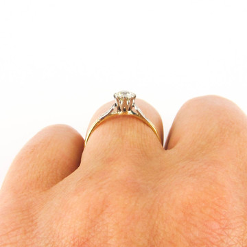 RESERVED. Antique Diamond Engagement Ring, Single Stone Old European Cut Diamond Solitaire. Circa 1910s, 18ct.