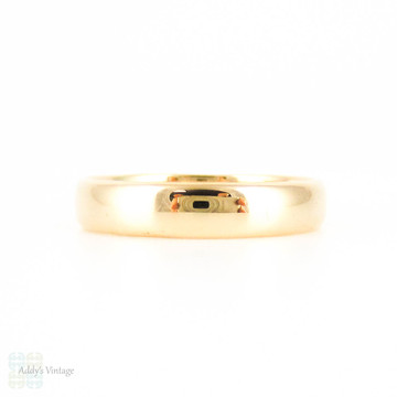 Vintage Men's 18ct Wedding Ring, Medium Width D Profile18k Wedding Band. Size U.5 / 10.25.