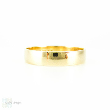 9ct Gold Wedding Ring, Vintage Ladies Medium Width Simple & Classic Wedding Band. Circa 1990s, Size M / 6.25.