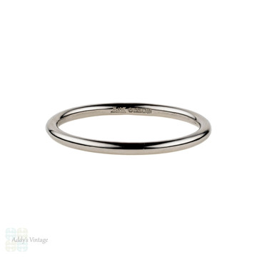 Handmade Platinum Wedding Band. Simple 1.5mm Halo Ring Sizes G to P.