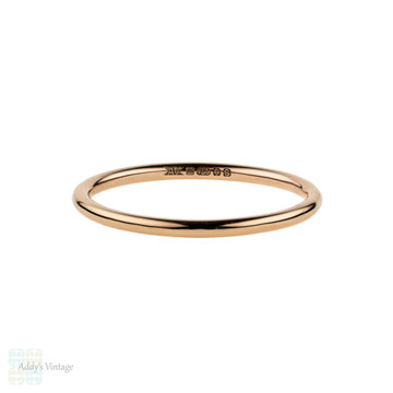 Handmade 18ct Rose Gold Wedding Band. Recycled 18k 1.5mm Halo Ring Sizes G to P.