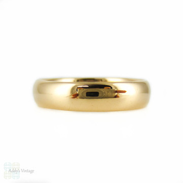 Antique 22ct Gold Wedding Ring, Ladies 4mm Court Fit Wedding Band. Circa 1900s, Size L.5 / 6.