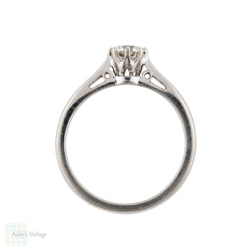 Classic Diamond Solitiare Engagement Ring, Platinum 0.40ct Single Stone Ring.