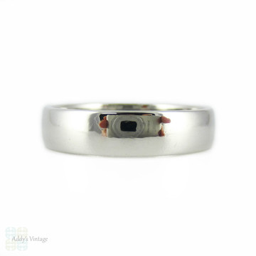 Traditional Men's Platinum Wedding Ring, Simple & Classic 5 mm Band. Size T.5 / 10.