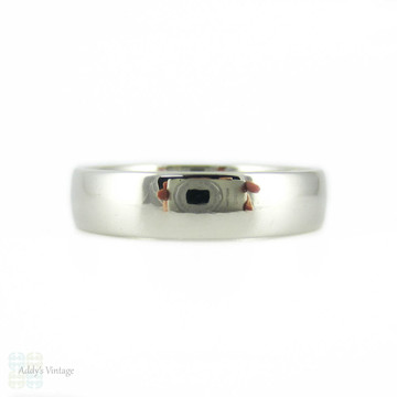 Traditional Men's Platinum Wedding Ring, Simple & Classic 5 mm Band. Size T.5 / 10.