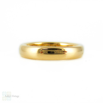 Art Deco 22ct Gold Wedding Ring, 1930s Ladies Court Fit Band. Size K / 5.25.