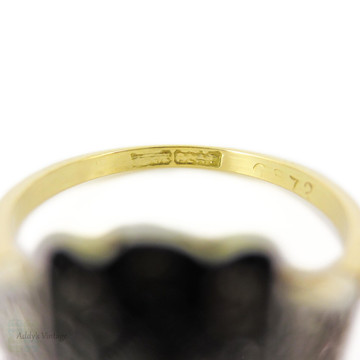 Art Deco Diamond Panel Ring, Rectangle Design Diamond Cluster in 18ct & Platinum.