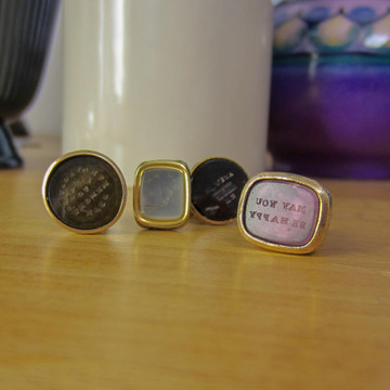 RESERVED. Antique Victorian Seal, Tho' Lost to Sight to Memory Dear. Engraved Glass Intaglio Fob.