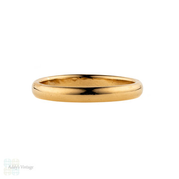 Victorian 22ct Gold Wedding Ring, Ladies D Profile 22k Band. Circa 1850s, Size Q.5 / 8.5.