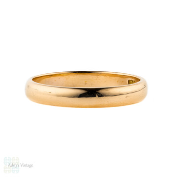 Victorian 22ct Gold Wedding Ring, Antique Ladies D Profile 22k Band. Circa 1850s, Size L / 5.75.