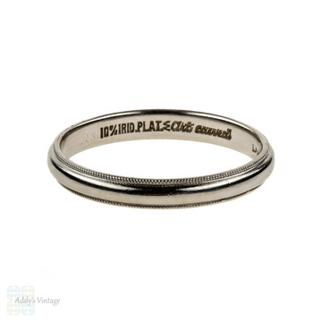 Platinum Milgrain Wedding Ring, Vintage ArtCarved Lambert Brothers Ladies Band. Size L / 5.75.
