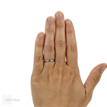 Platinum Milgrain Wedding Ring, Vintage ArtCarved Lambert Brothers Ladies Band. Size L / 5.75.