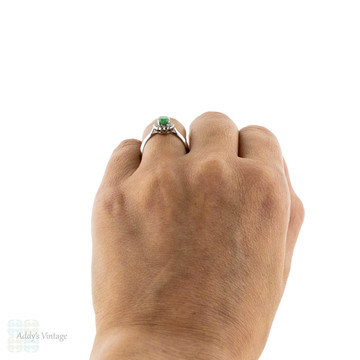 Jade & Diamond Ring, Art Deco 18ct & Platinum Cocktail Ring. Circa 1930s.