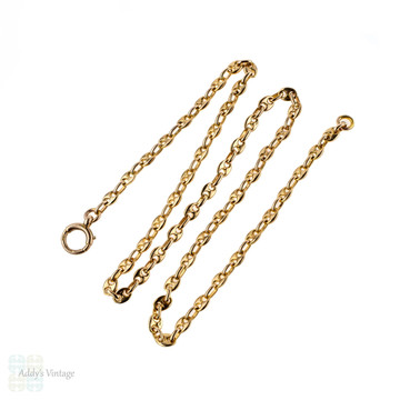 RESERVED Antique 9k Anchor Link Chain Necklace, 9ct Rose Gold Sailor Link. 46 cm / 18 inches.