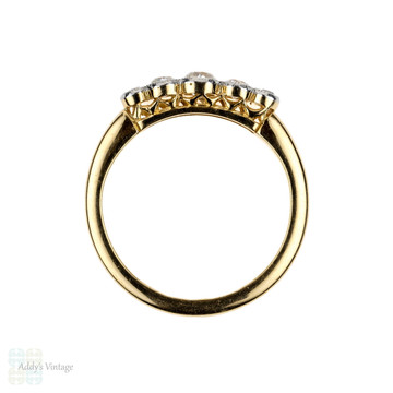 Edwardian Five Stone Old European Cut Diamond Engagement Ring, 0.40 ctw 18ct Yellow Gold.