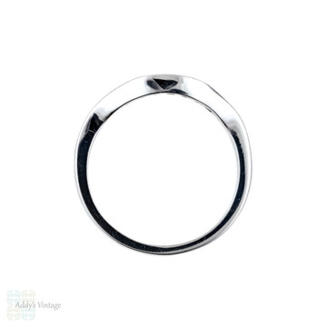 Curved 18ct Diamond Wedding Ring, Wishbone Shaped 18k Band. Size O.5 / 7.5.