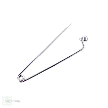 Vintage Sterling Silver Kilt Pin, Large Blanket Safety Pin. Scottish Hallmarks, 1930s.