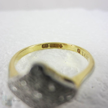 Art Deco Diamond Panel Ring. Small Geometric Shaped Diamond Cluster Ring, Circa 1910s - 1920s.