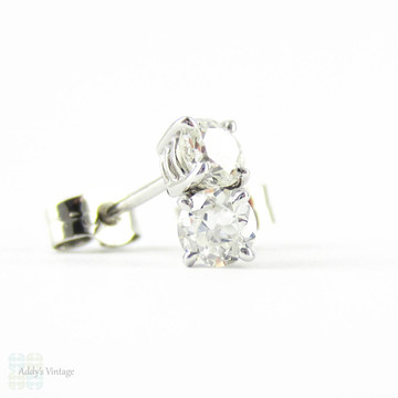 Payment 3. Old European Diamond Stud Earrings. Antique 0.45 ctw Old  Cut Diamonds in Classic 18ct White Gold Mountings.