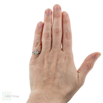 Art Deco Diamond Engagement Ring, Five Stone Cluster Ring. Circa 1920s, 18ct & Platinum.