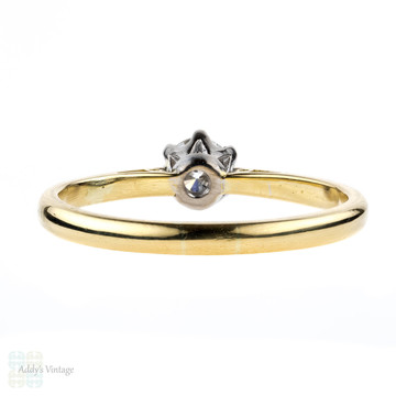 Diamond Solitaire Engagement Ring, 0.27 ct. Classic 18ct Yellow Gold Single Stone.