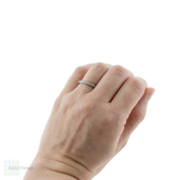 RESERVED. Diamond Eternity Ring, Art Deco 18ct Gold Eternity Full Hoop Wedding Band. Size O / 7.25.