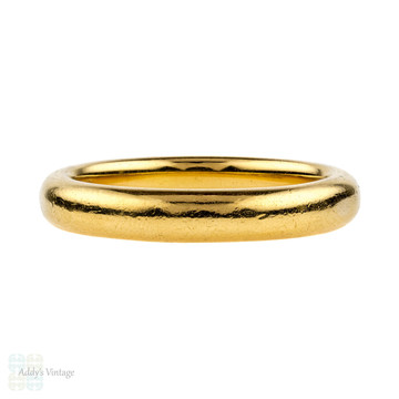 Vintage 22ct Gold Wedding Ring, Ladies 22k Band. Circa 1960s, Size M / 6.25.