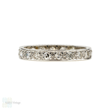 Vintage Diamond Eternity Ring, Art Deco Full Hoop Wedding Band. 0.40ctw, Size J / 4.9