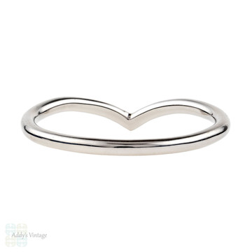 Handmade Wishbone 18ct Gold Wedding Ring, Recycled 18k Rose, Yellow or White Gold 1.5mm Chevron Band.
