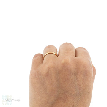 1930s 22ct Gold Wedding Ring, Ladies Art Deco D Profile 22k Band. Size K.5 / 5.5.