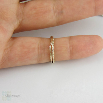 Antique Split Ring, Georgian 9 Carat Yellow Gold Engraved Split Ring for Charms, Fobs.