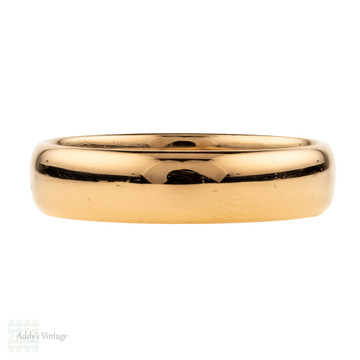 RESERVED Antique 22ct Wedding Ring, Art Deco Wide 22k Gold Band. Circa 1920, Size R / 8.75.