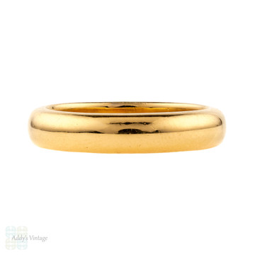 RESERVED Art Deco 22ct Gold Wedding Ring, Antique Heavy 1930s 22k Band. Size O / 7.25.