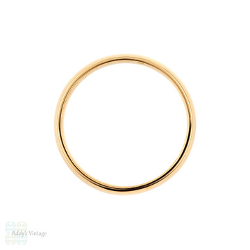 Antique 22ct Wedding Ring, 1910s Mens 22k Court Comfort Fit 4mm Band, Size S.5 / 9.5