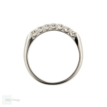 Art Deco Platinum Diamond Wedding Ring, Vintage Half Hoop Diamond Eternity Band. Circa 1930s.