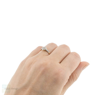 Vintage Diamond Cluster Engagement Ring, Daisy Flower Design. Circa 1930s, 18ct Gold & Platinum.