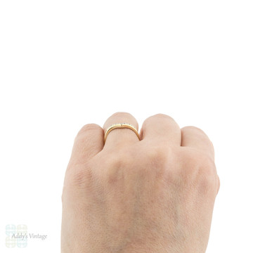 RESERVED Diamond Wishbone Wedding Ring, 9ct 9k Gold Shaped Half Hoop Ladies Band.