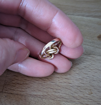 RESERVED Love Knot 9ct Band, Antique Edwardian Engraved 9k Rose Gold Ring.