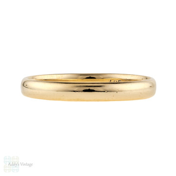 Vintage 14k Yellow Gold Men's Wedding Ring, 14ct 1940s Band Size X / 11.5.