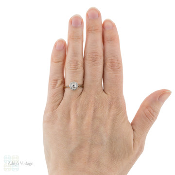 Antique Diamond Daisy Flower Engagement Ring, Circa 1900s, 18ct & Platinum.