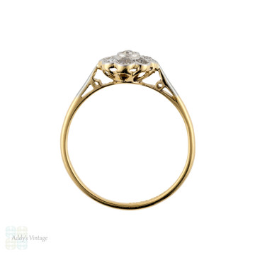 Antique Diamond Daisy Flower Engagement Ring, Circa 1900s, 18ct & Platinum.