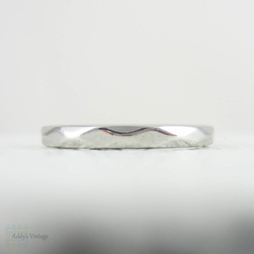 RESERVED. Vintage Faceted Platinum Wedding Ring. Unique 1940s Court Comfort Fit Heavy Geometric Style Platinum Band.