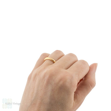 Ladies 22ct Gold Wedding Ring, Heavy 1920s Womens 22k Band. Size M / 6.25.
