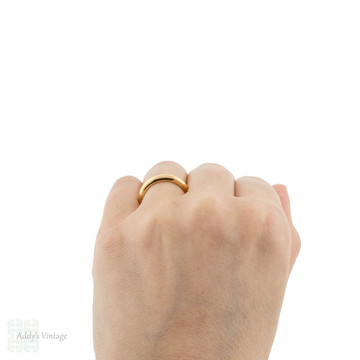 Ladies 22ct Gold Wedding Ring, Heavy 1920s Womens 22k Band. Size M / 6.25.