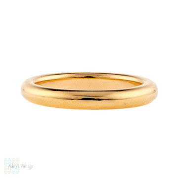 Ladies 22ct Gold Wedding Ring, Heavy 1920s Womens 22k Band. Size M / 6.25.