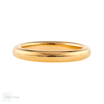 Ladies 22ct Gold Wedding Ring, Heavy 1920s Womens 22k Band. Size M / 6.25.