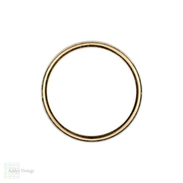 Engraved 14k Two-Tone Wedding Ring by ArtCarved, Narrow Ladies 1940s Band. Size M.5 / 6.5.