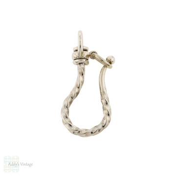 Sterling Silver Charm Hook, Twisted Vintage Style Shepard's Hook Pendant for Charms.